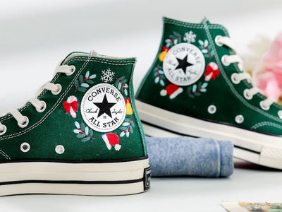 Christmas Embroidered Converse Shoes