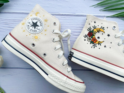 Moon and Flower Converse Embroidery