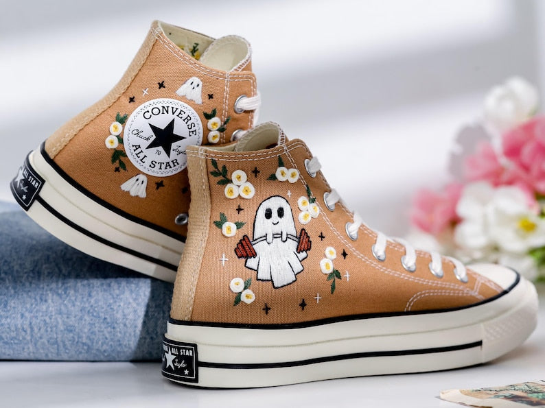 Halloween Embroidered Converse Shoes