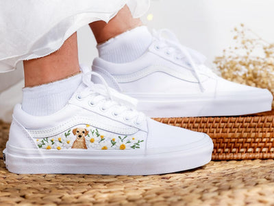 Dog Floral Converse Embroidery