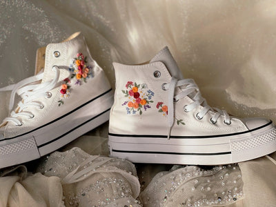 Rose Bouquet Converse Embroidery