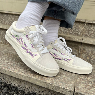 Lavender Vine Converse Embroidery