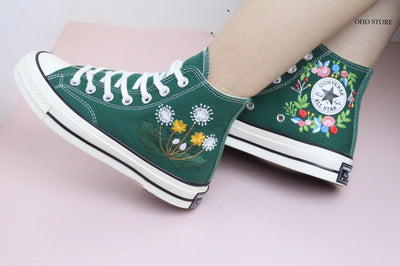 Dandelion Wreath Converse Embroidery