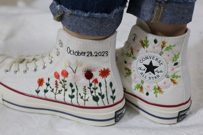 Wildflower Date Converse Embroidery