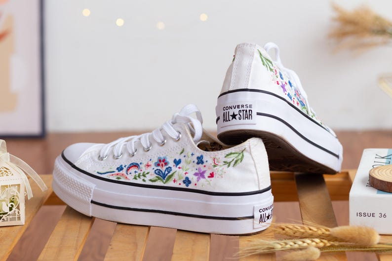 Butterfly Garden Converse Embroidery