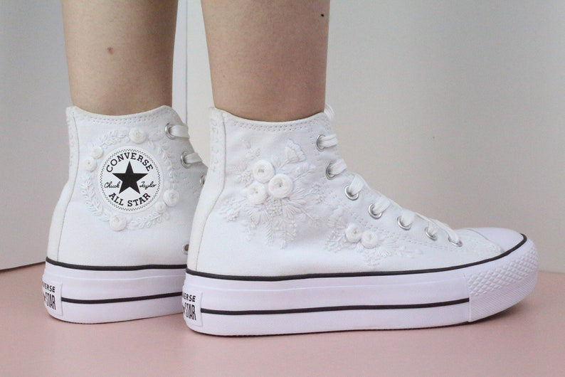 Floral Lace Converse Embroidery