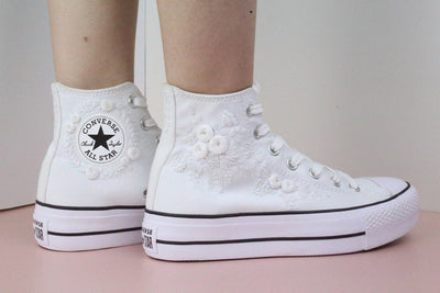 Floral Lace Converse Embroidery