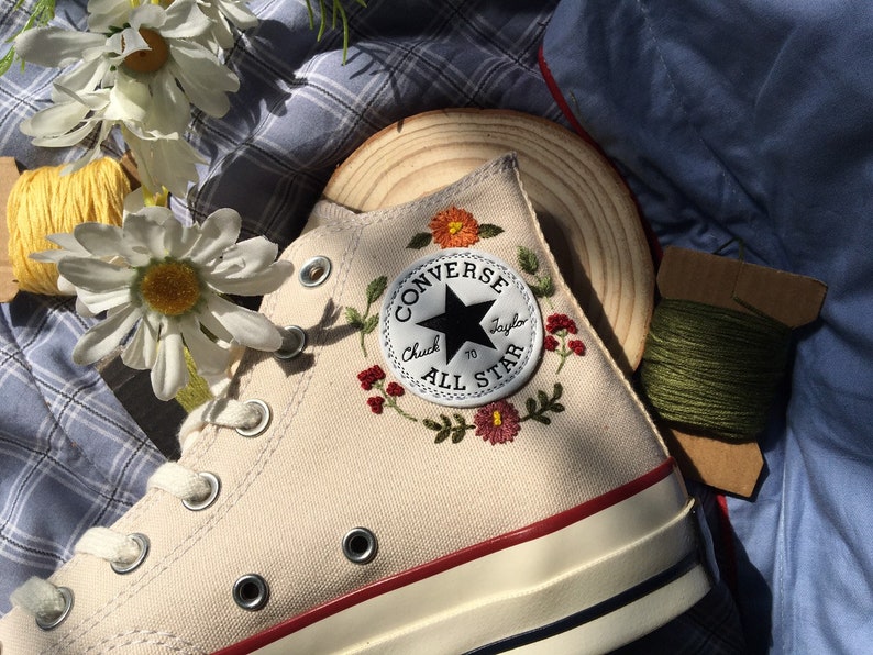 Autumn Flower Converse Embroidery
