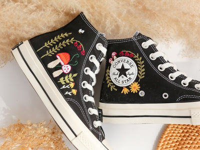 Mushroom Embroidered Converse High Top