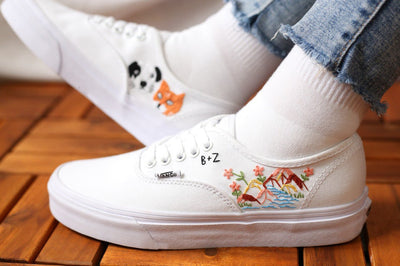 Mountain & Puppy Converse Embroidery