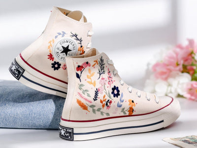 Ghost Embroidered Converse Shoes