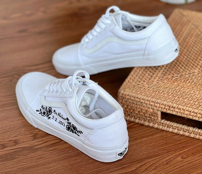 Black Rose Wedding Converse Embroidery