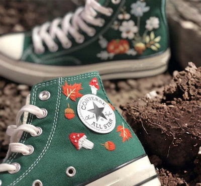 Squirrel Mushroom Converse Embroidery