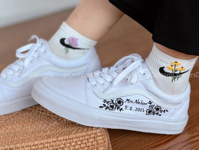 Embroidered Vans Personalize Your Name And Wedding Date