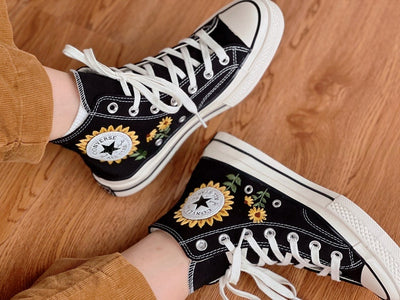Sunflower Field Converse Embroidery