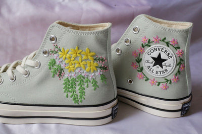 Jasmine Vine Converse Embroidery