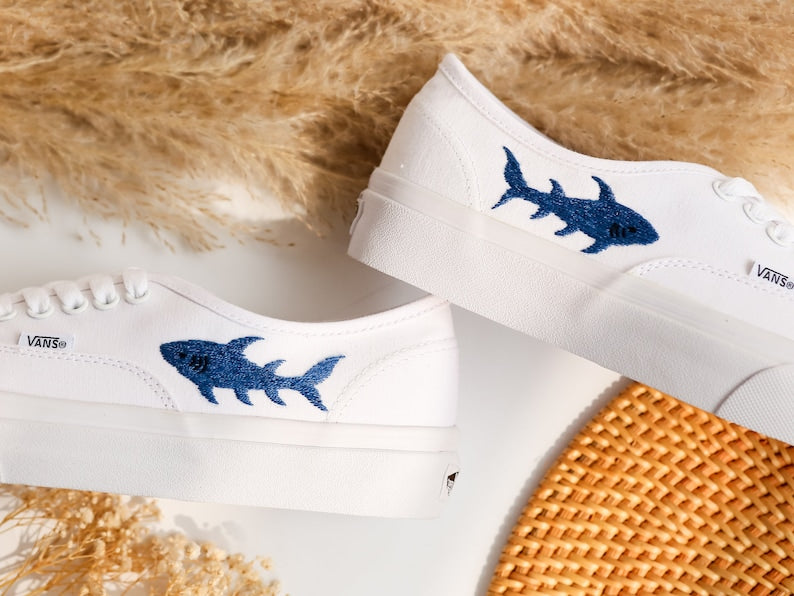 Shark Embroidered Vans