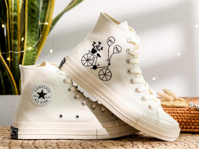 Mr Mrs Bicycle Converse Embroidery
