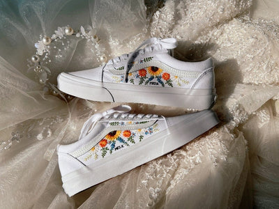 Sunflower Meadow Converse Embroidery