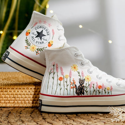 Cat Meadow Converse Embroidery