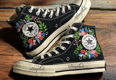 Rose Wreath Converse Embroidery