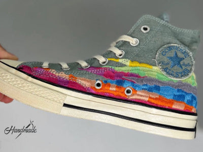 Sunset Rainbow Converse Embroidery