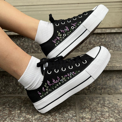 Lavender Meadow Converse Embroidery