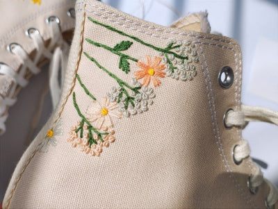 Pastel Wildflower Converse Embroidery