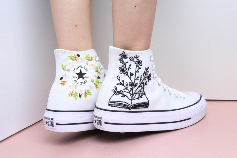 Botanical Book Converse Embroidery