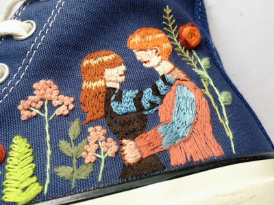 Couple and Flowers Converse Embroidery