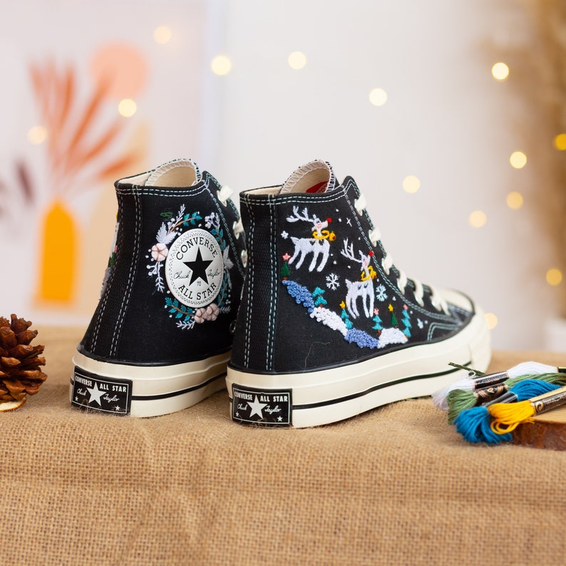 Christmas Reindeer Converse Embroidery