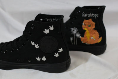 Dinosaur & Dandelion Converse Embroidery