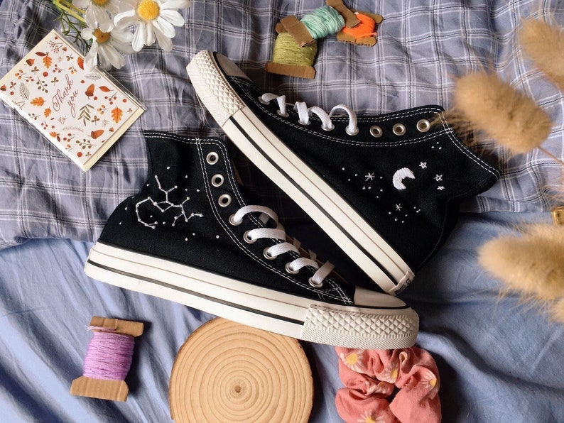 Constellation and Moon Converse Embroidery