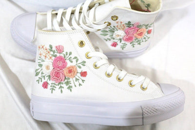 Rose Bouquet Converse Embroidery