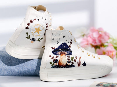 Mushrooms Embroidered Converse Shoes