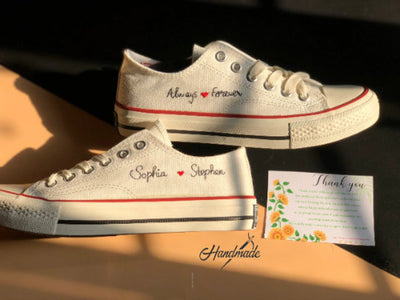 Personalized Names Heart Converse Embroidery