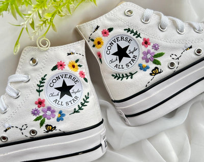 Mountain Wildflowers & Ladybugs Converse Embroidery