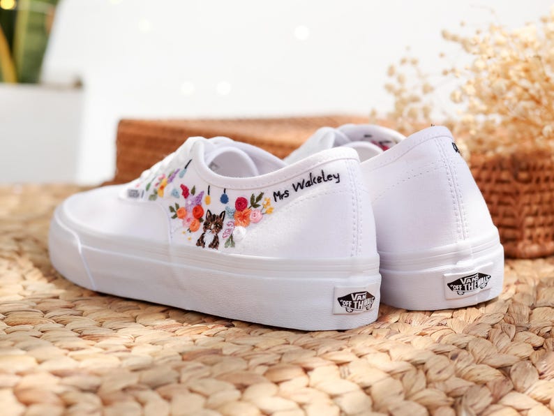 Cat Wildflower Converse Embroidery