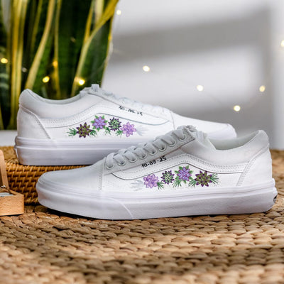Purple Aster Wedding Converse Embroidery