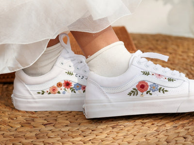 Multicolor Wildflowers Converse Embroidery