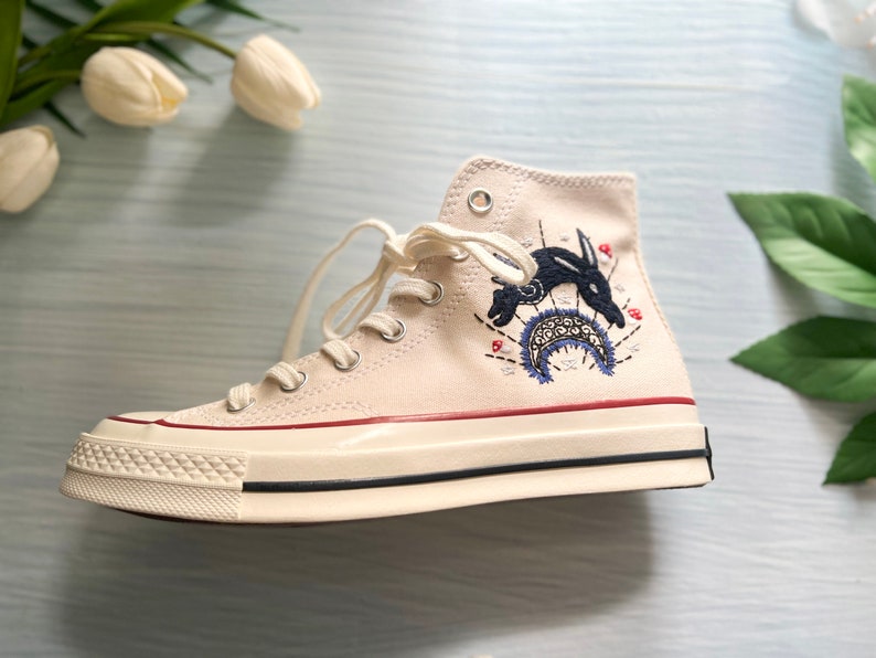 Moon and Sun Rabbits Converse Embroidery