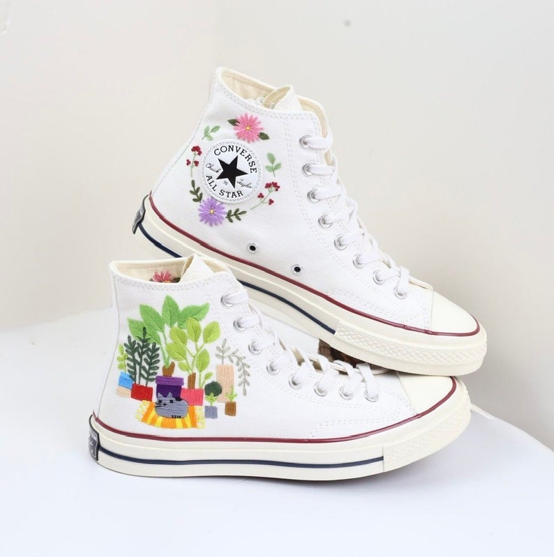 Houseplant Garden Converse Embroidery