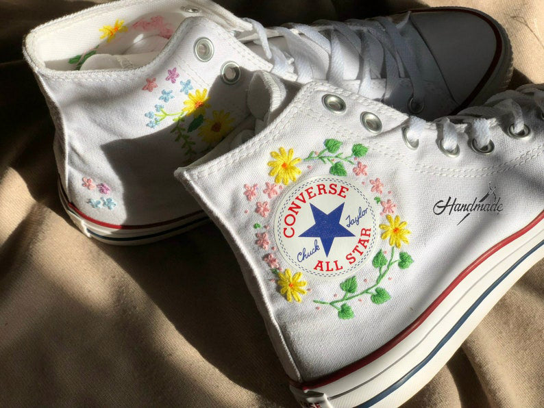 Daisy Vine Converse Embroidery