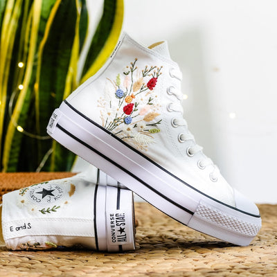 Dried Flowers Bouquet Converse Embroidery