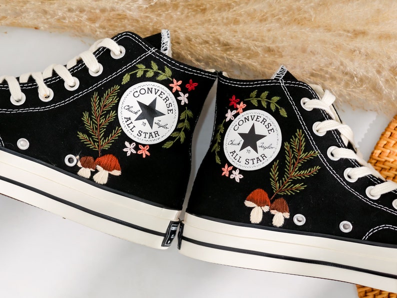 Mushroom Embroidered Converse High Top