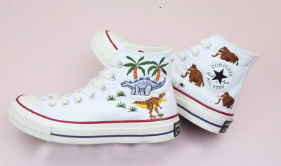 Dinosaur Mammoth Converse Embroidery