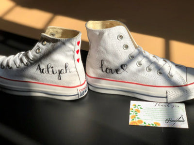 Love Floral Wreath Converse Embroidery