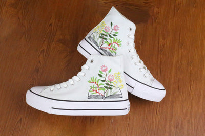 Floral Book Converse Embroidery