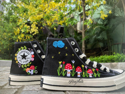 Mushroom Meadow Converse Embroidery