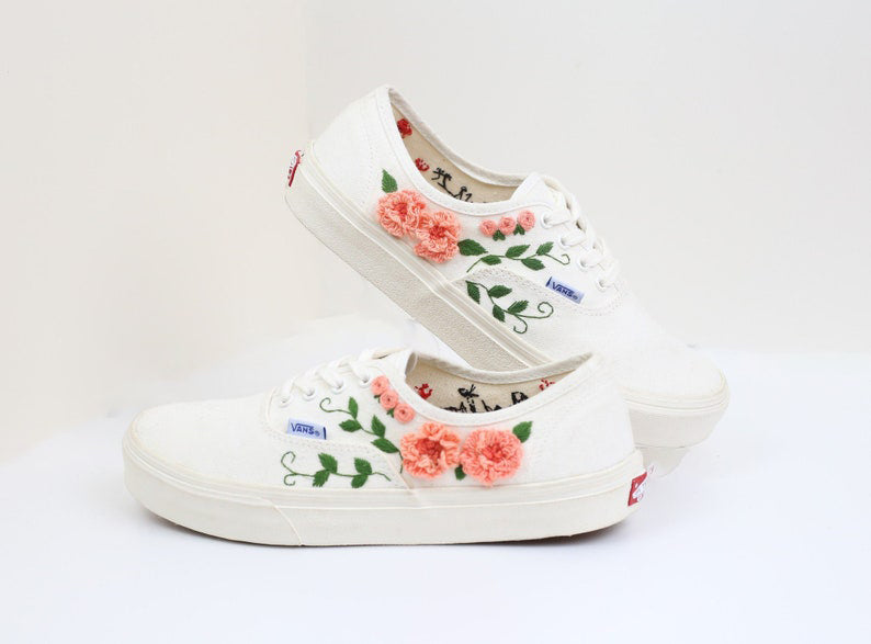 Rose Heart Name Converse Embroidery